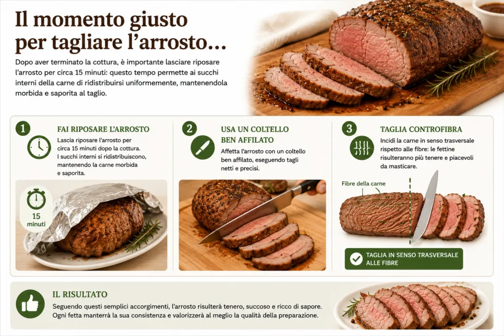 The right time to carve the roast…