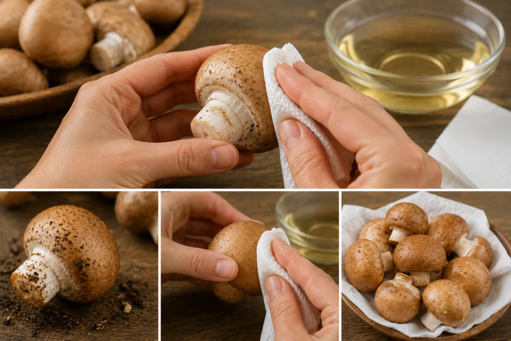 Clean the mushrooms well…