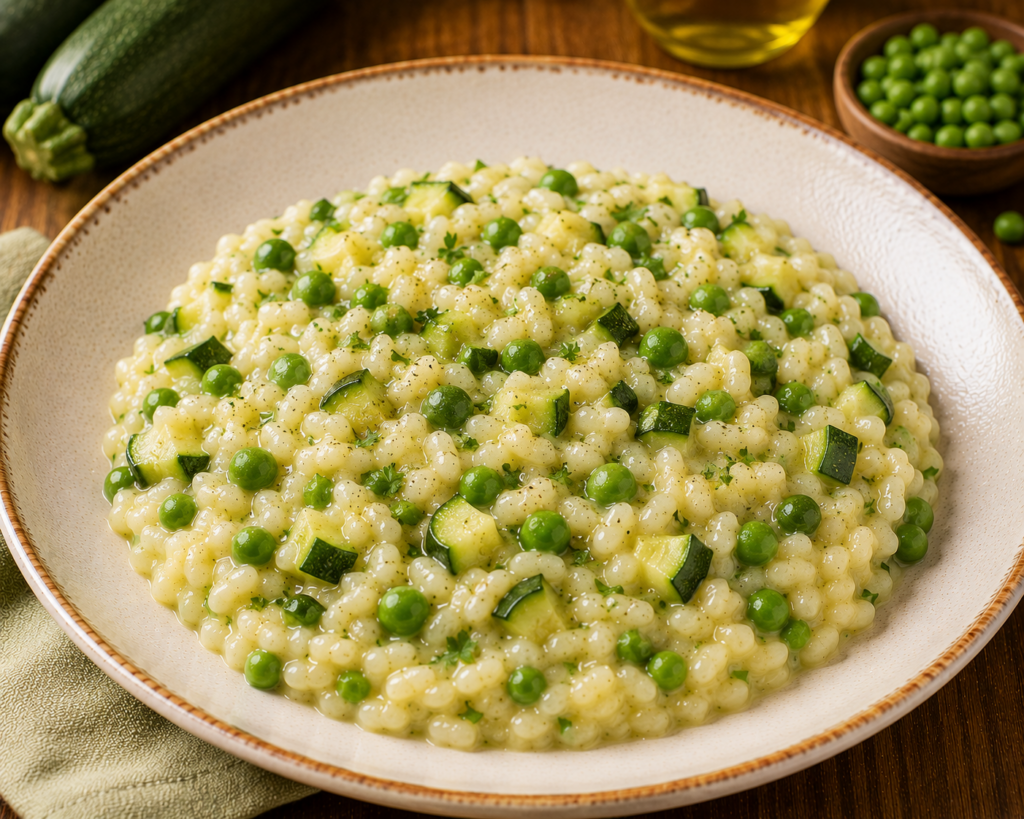 Risotto alle zucchine e piselli