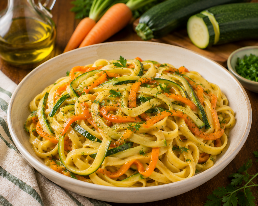 Tagliatelle con zucchine e carote