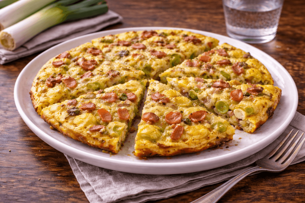 Frittata di porri e pancetta