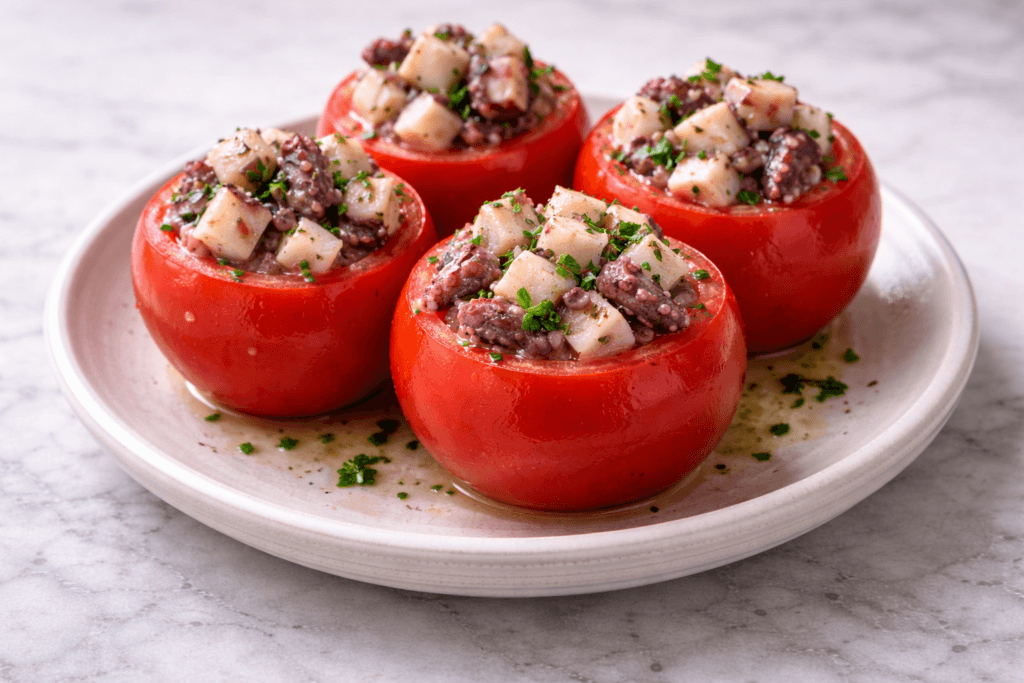 Pomodori ripieni con polpo