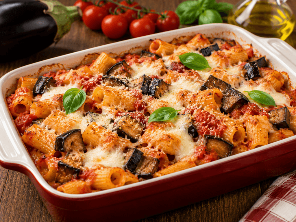 Pasta al forno con melanzane